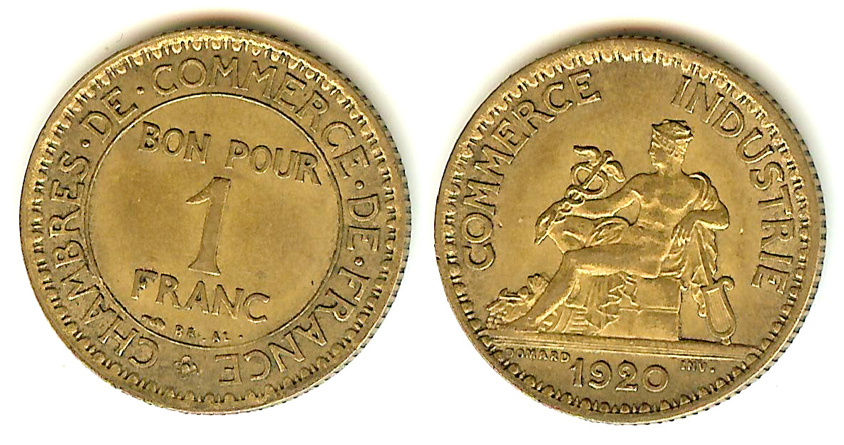 1 franc Chambre de Commerce 1920 SUP